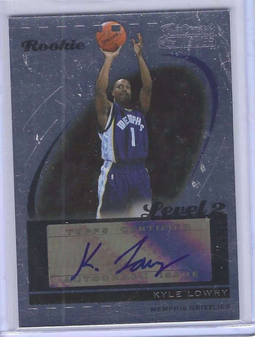 KYLE LOWRY 2007-08 TOPPS TRADEMARK MOVES SILVER FOIL ROOKIE AUTO RC #D 28/75