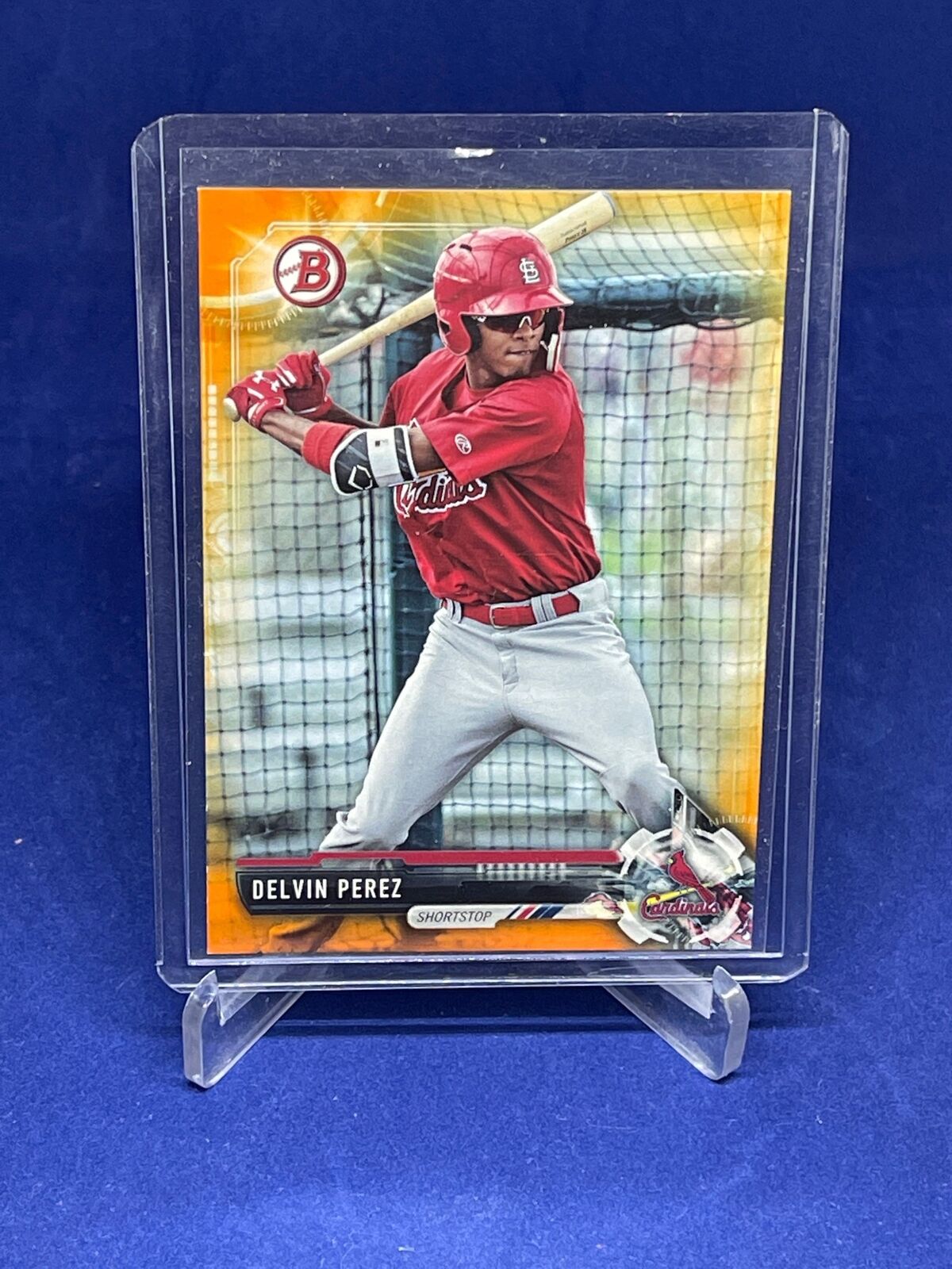 DELVIN PEREZ 2017 BOWMAN DRAFT ORANGE PROSPECT #D 5/25