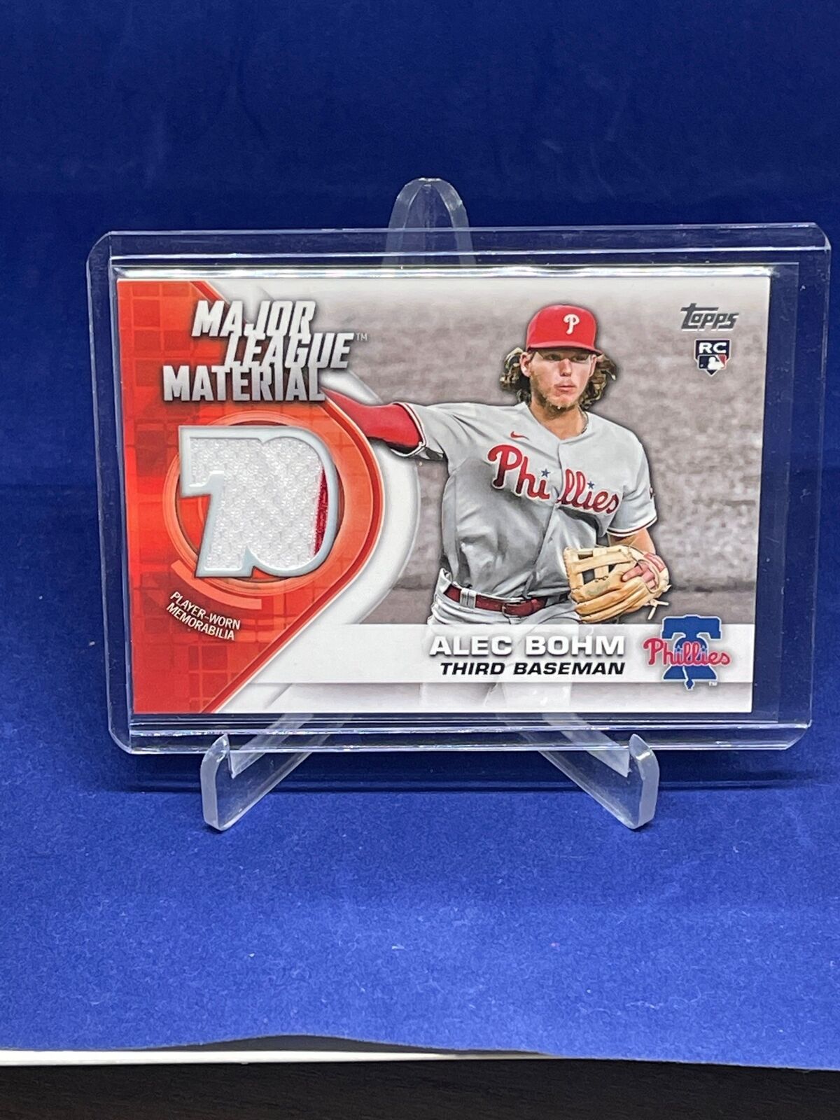 ALEC BOHM 2021 TOPPS UPDATE SERIES MATERIALS JERSEY ROOKIE RC