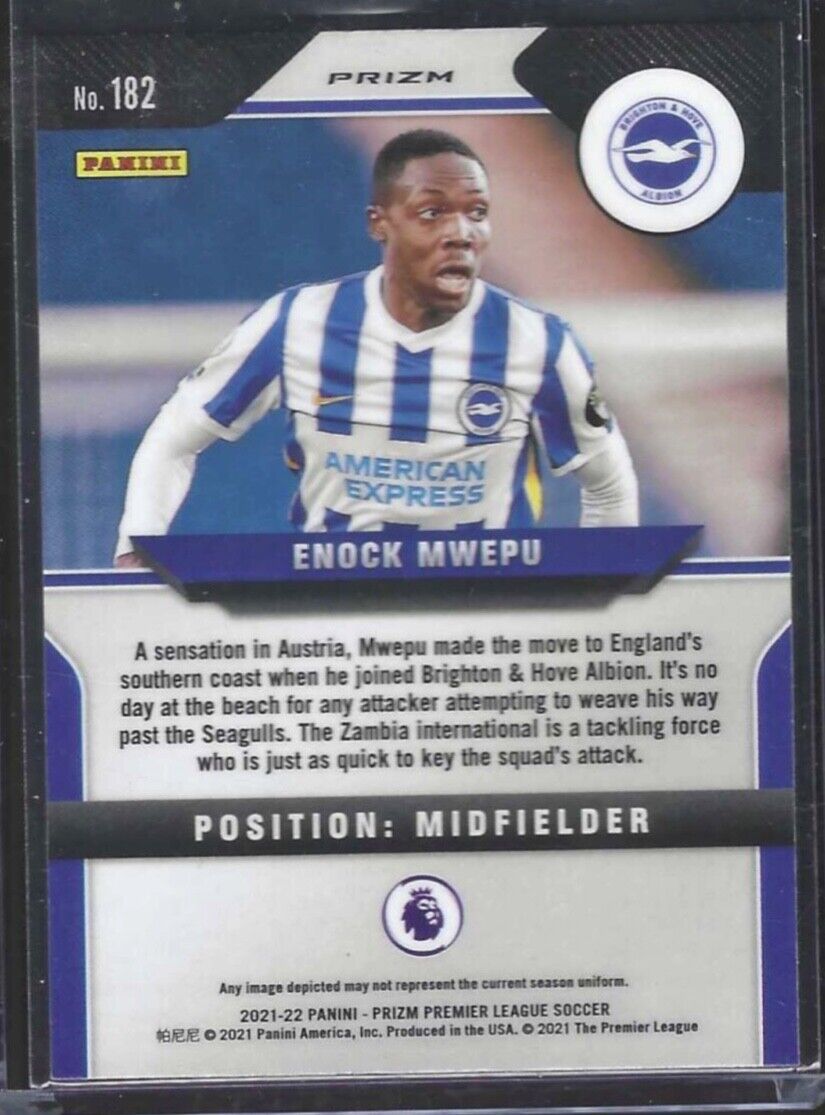 ENOCK MWEPU 2021-22 PANINI PRIZM EPL WHITE SPARKLE PRIZM RC #182