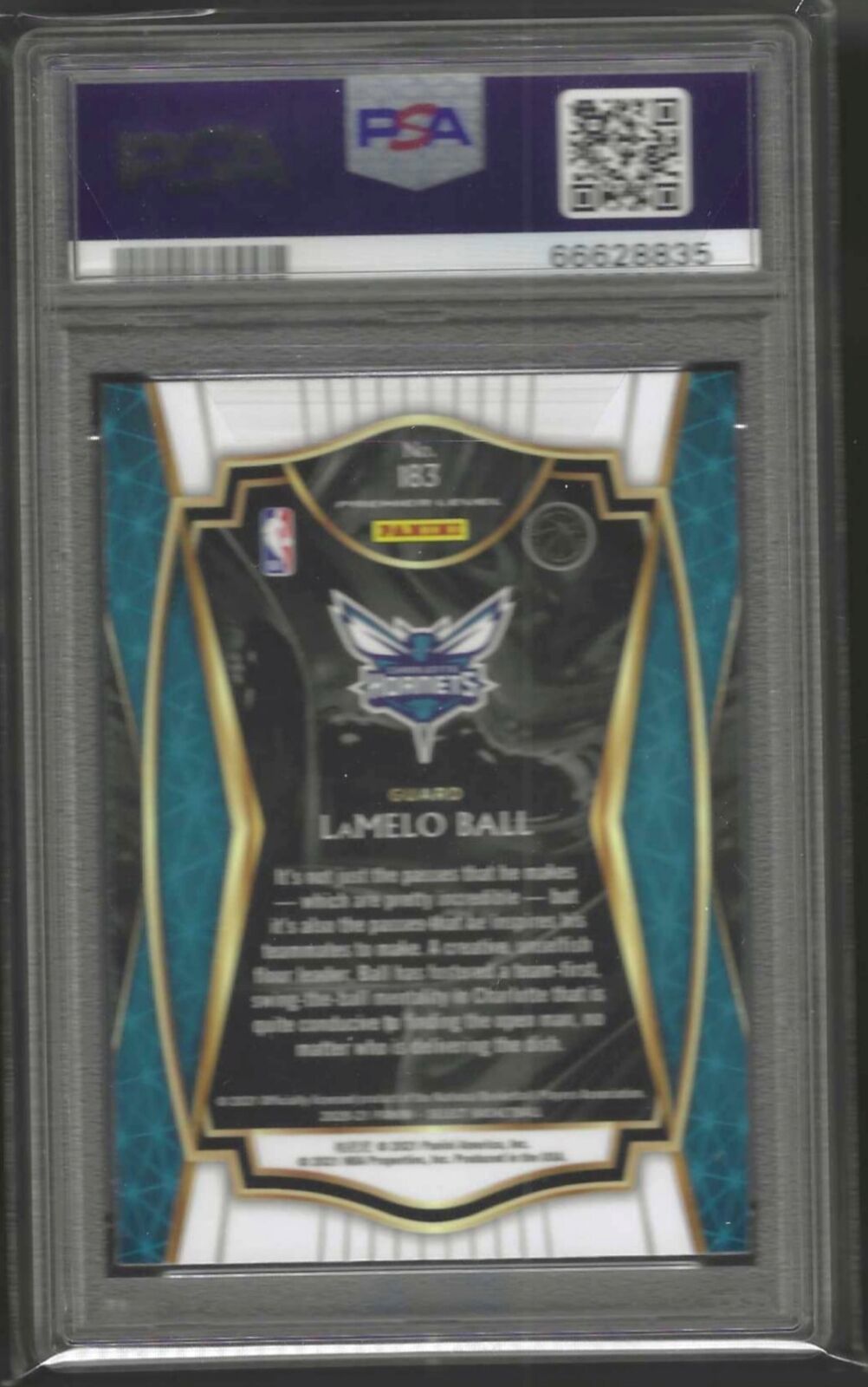 LAMELO BALL 2020-21 PANINI SELECT PREMIER LEVEL ROOKIE RC #183 PSA 10 GEM MINT