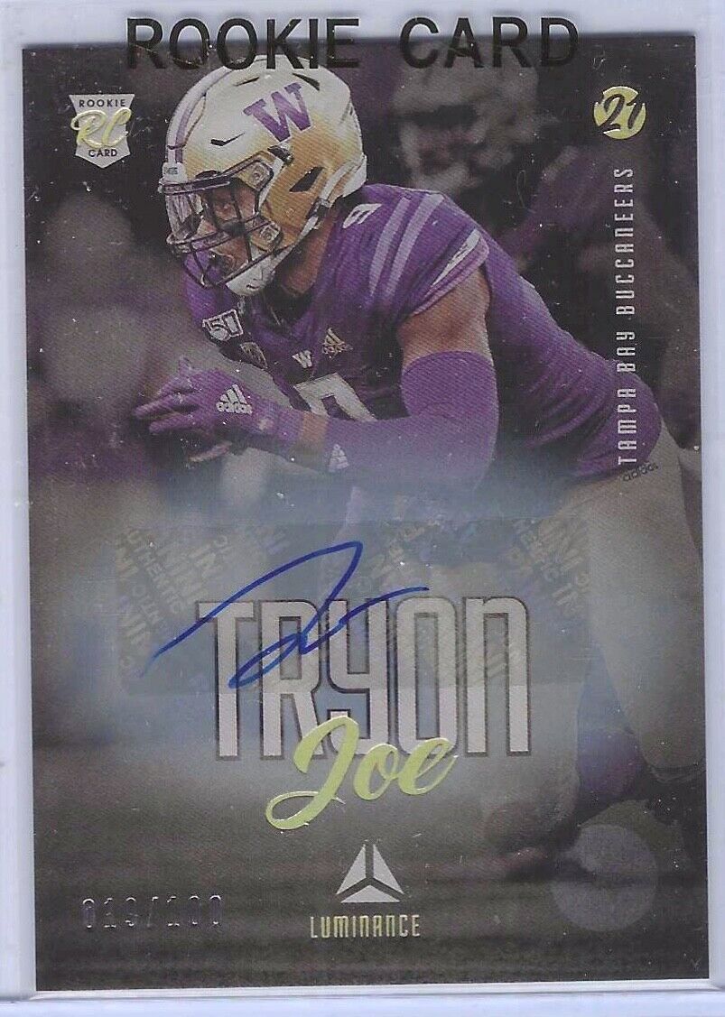 JOE TRYON 2021 PANINI LUMINANCE SILVER FOIL ROOKIE AUTO RC #D 019/100