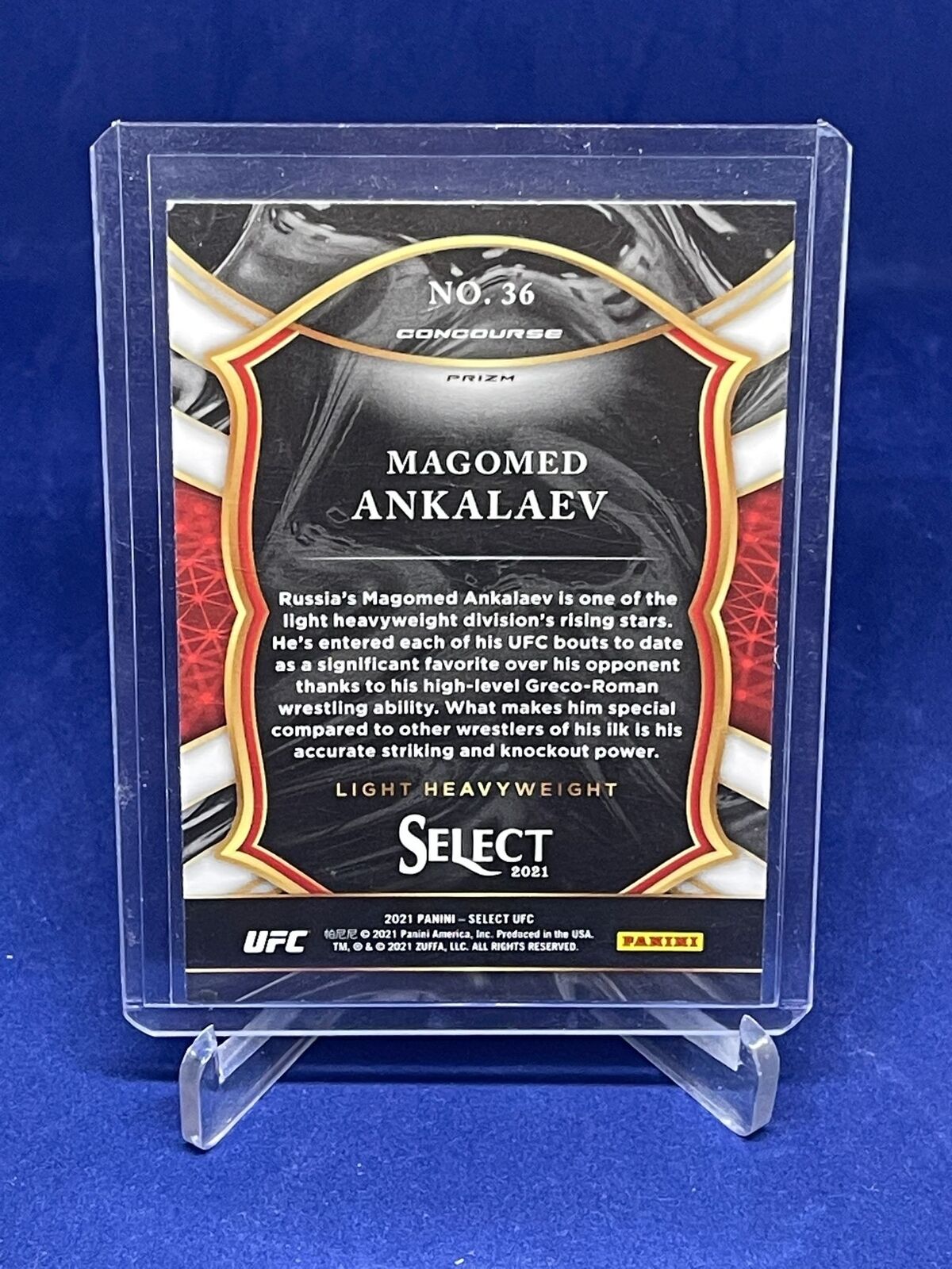 MAGOMED ANKALAEV 2021 PANINI SELECT UFC CONCOURSE SCOPE PRIZM ROOKIE RC #36