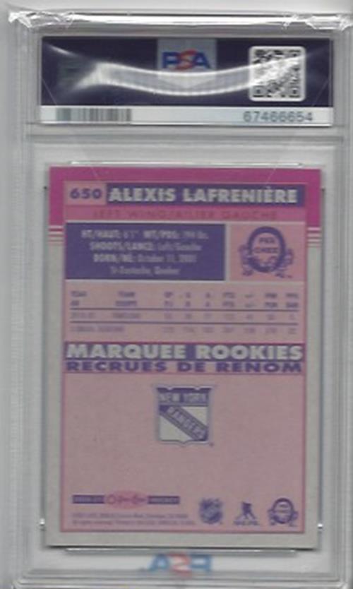 ALEXIS LAFRENIERE 2020-21 UD O-PEE-CHEE UPDATE MARQUEE RETRO RC 650 PSA 10 POP 4