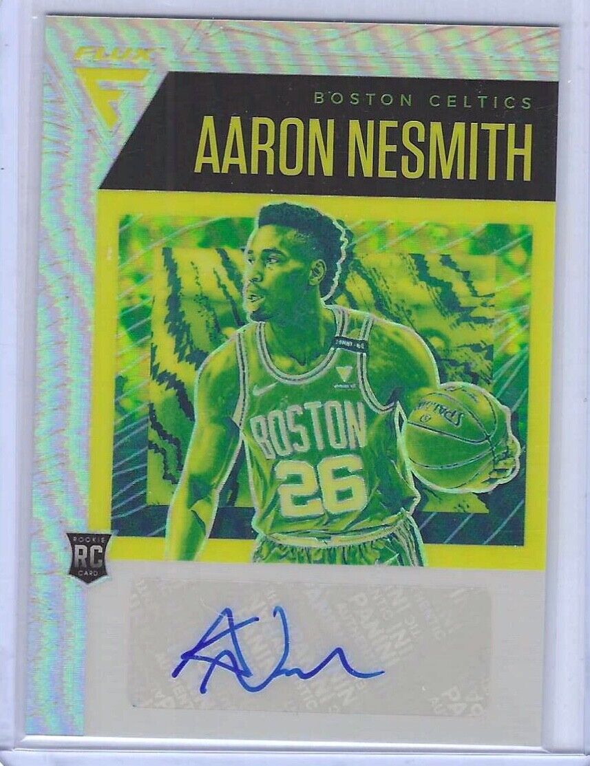 AARON NESMITH 2020-21 PANINI FLUX SILVER PRIZM ROOKIE AUTO RC #FRS-AAN
