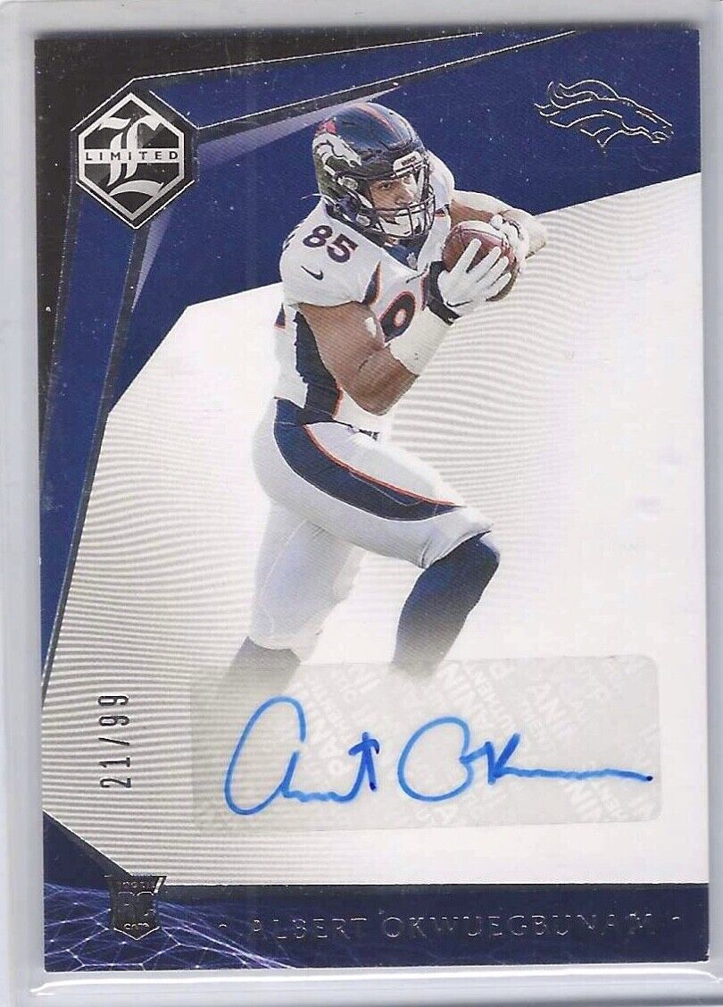 ALBERT OKWUEGBUNAM 2020 PANINI LIMITED SILVER ROOKIE AUTO RC #D 21/99