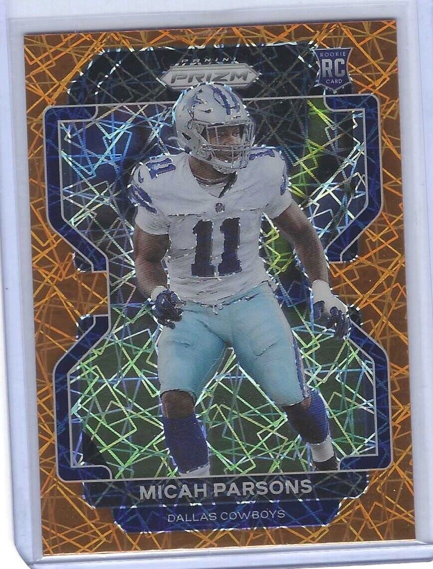 MICAH PARSONS 2021 PANINI PRIZM ORANGE LAZER PRIZM ROOKIE RC #382