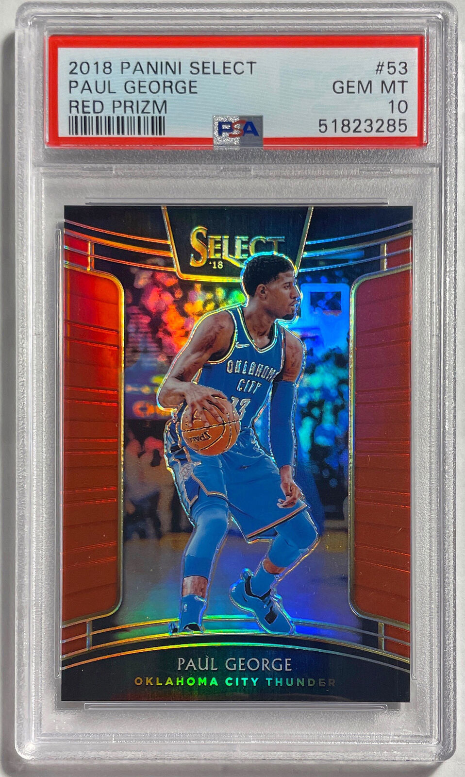 PAUL GEORGE 2018 PANINI SELECT RED PRIZM #D 121/199 PSA 10 GEM MINT POP 1/1