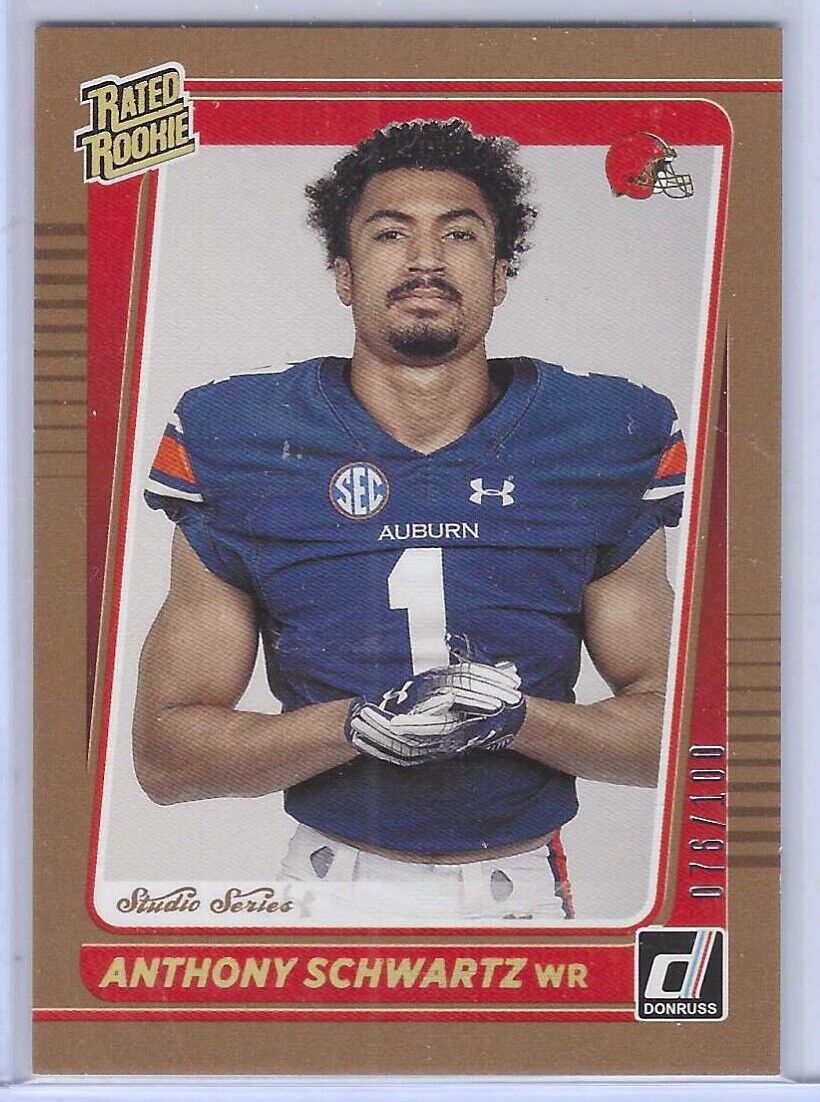 ANTHONY SCHWARTZ 2021 PANINI DONRUSS BRONZE STUDIO SERIES RC #D 076/100