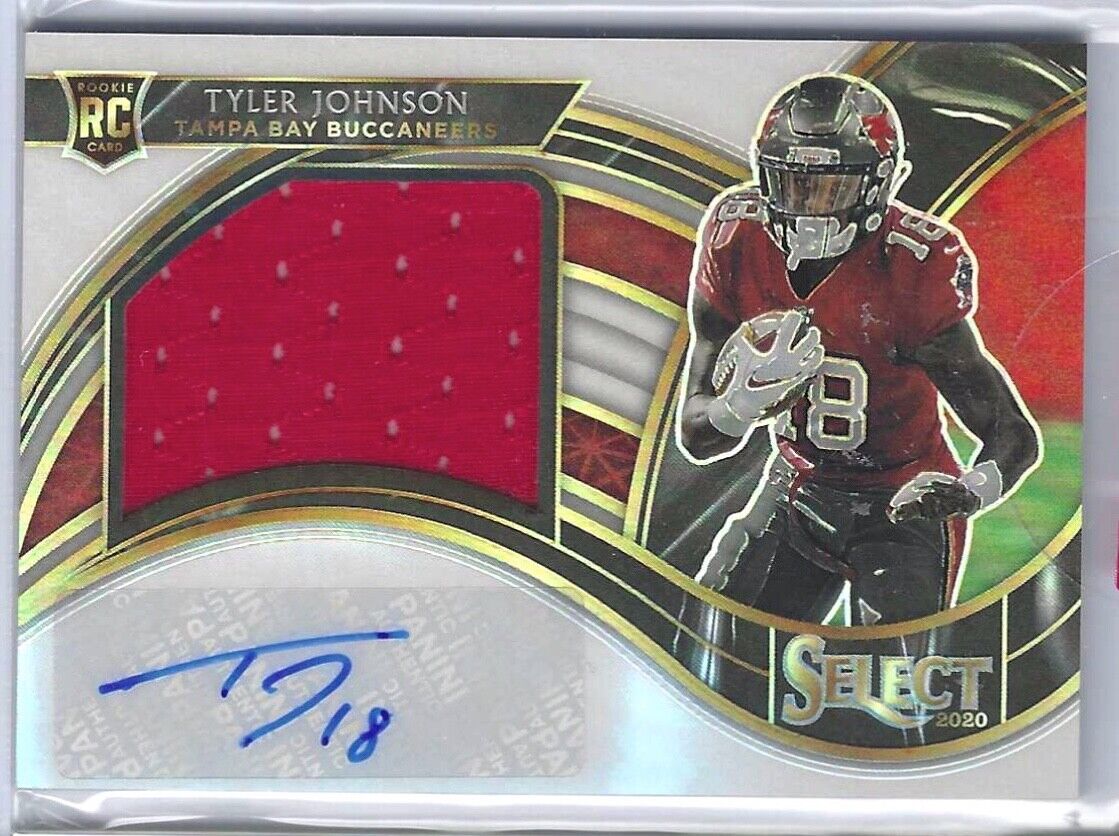TYLER JOHNSON 2020 PANINI SELECT WHITE PRIZM ROOKIE PATCH AUTO RC #D 19/75