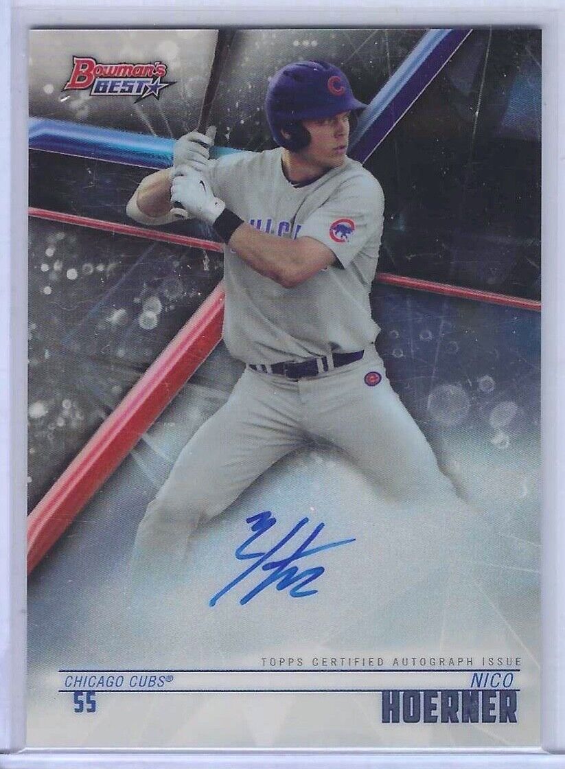 NICO HOERNER 2018 BOWMANS BEST PROSPECT ON CARD AUTO #B18-NH