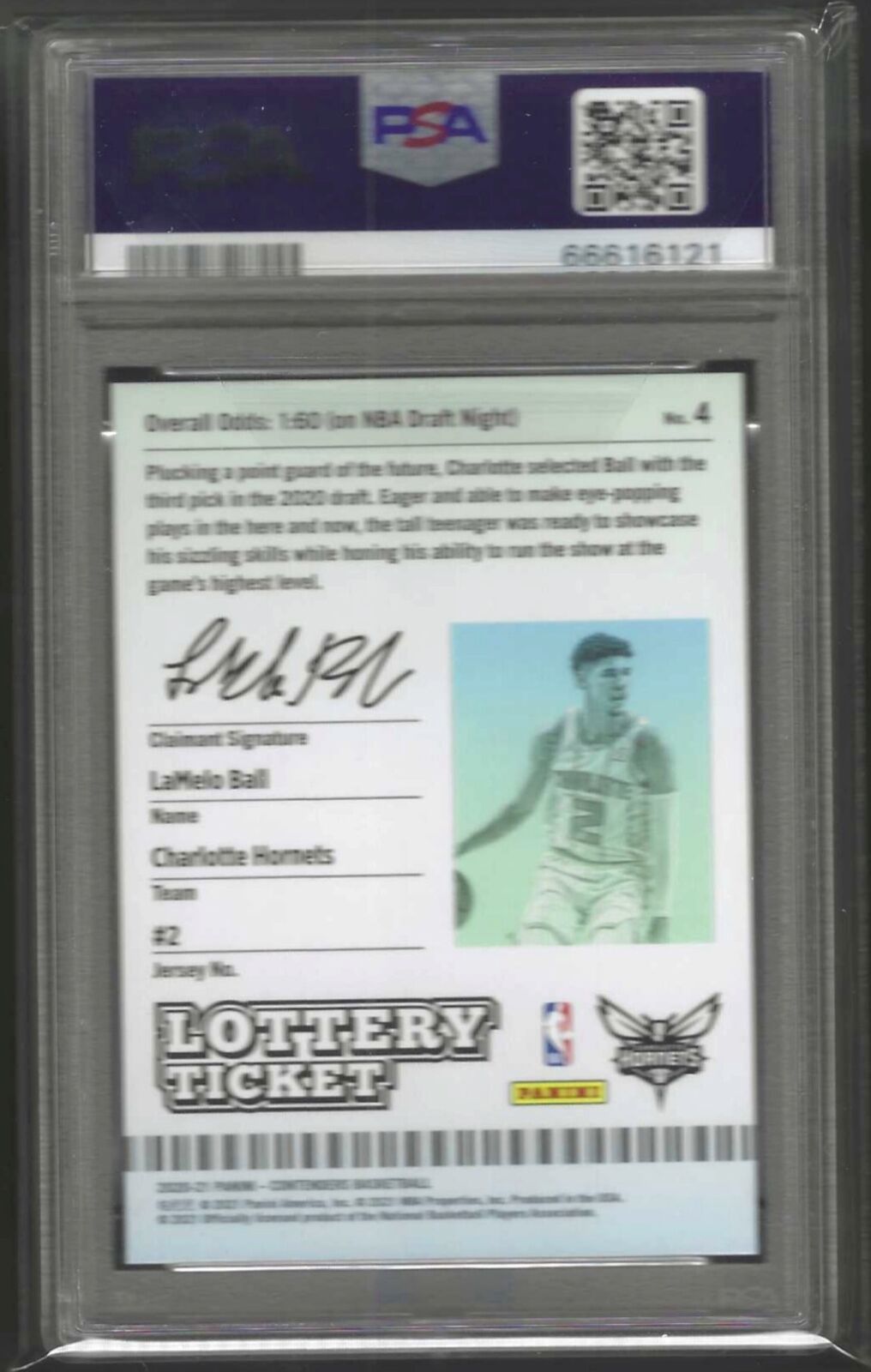 LAMELO BALL 2020-21 PANINI CONTENDERS LOTTERY TICKET RC PSA 10 GEM MINT