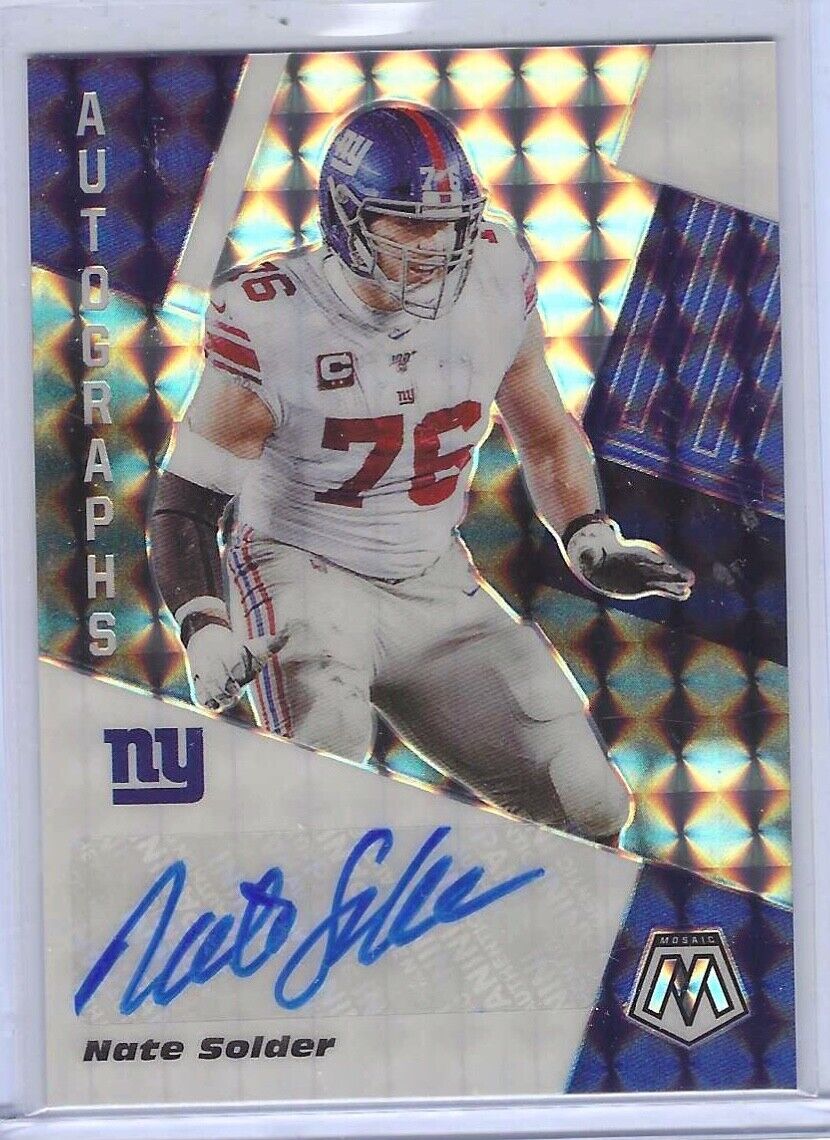 NATE SOLDER 2020 PANINI MOSAIC SILVER MOSAIC PRIZM AUTO #AM12