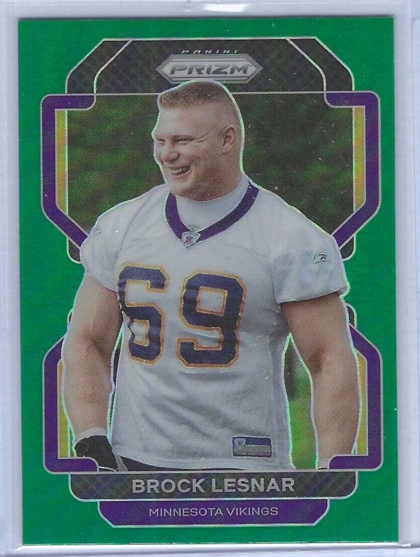 BROCK LESNAR 2021 PANINI PRIZM GREEN PRIZM #134