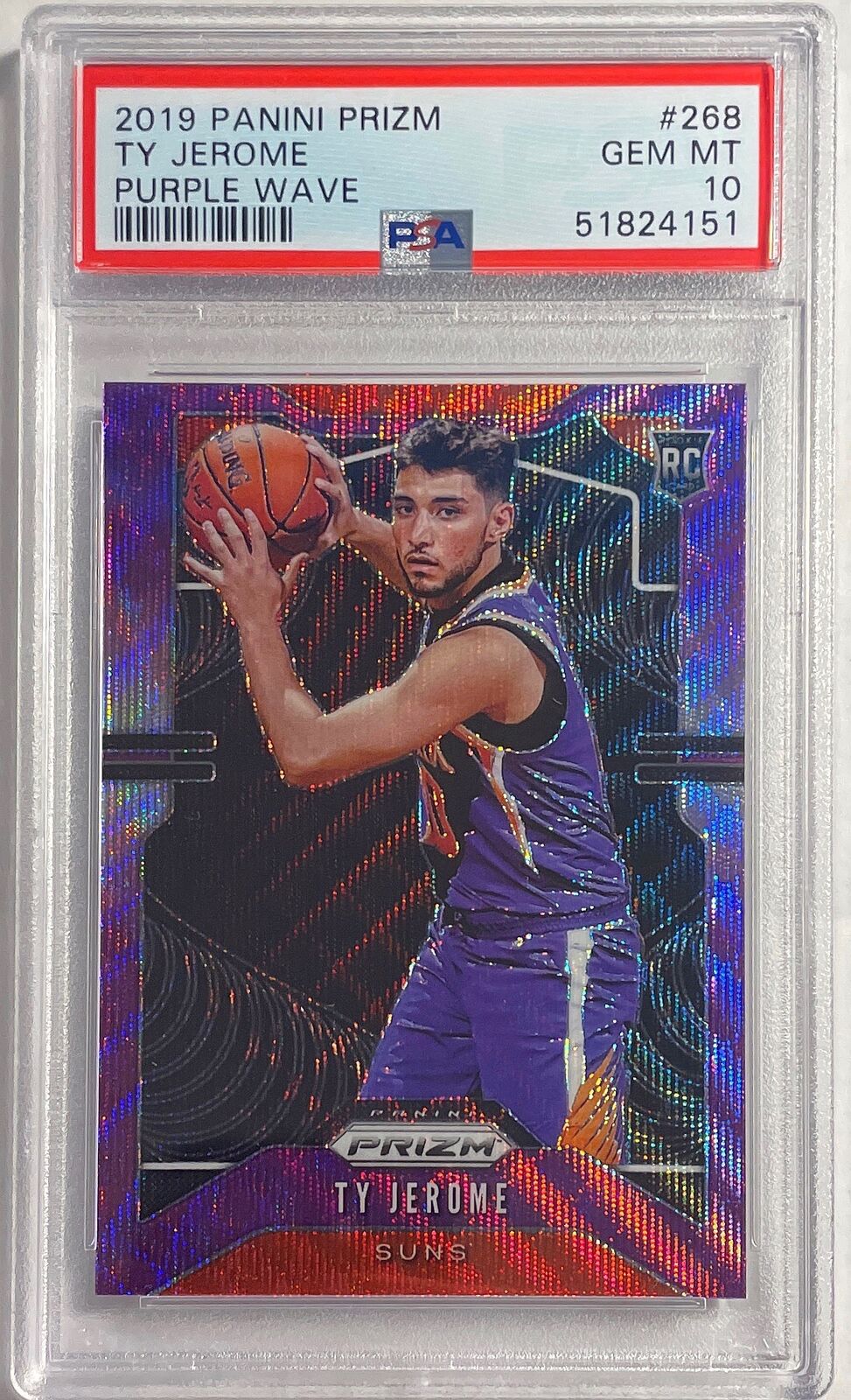 TY JEROME 2019 PANINI PURPLE WAVE PRIZM ROOKIE RC #268 PSA 10 GEM MINT POP 5