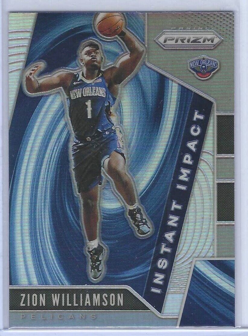 ZION WILLIAMSON 2019-20 PANINI PRIZM SILVER PRIZM INSTANT IMPACT ROOKIE RC #2