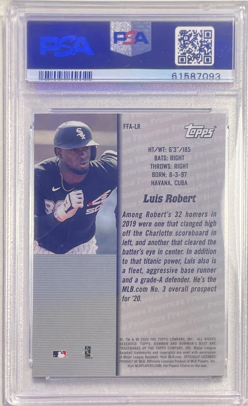 LUIS ROBERT 2020 BOWMAN'S BEST 2000 FRANCHISE FAVORITES REFRACTOR RC PSA 10 MINT