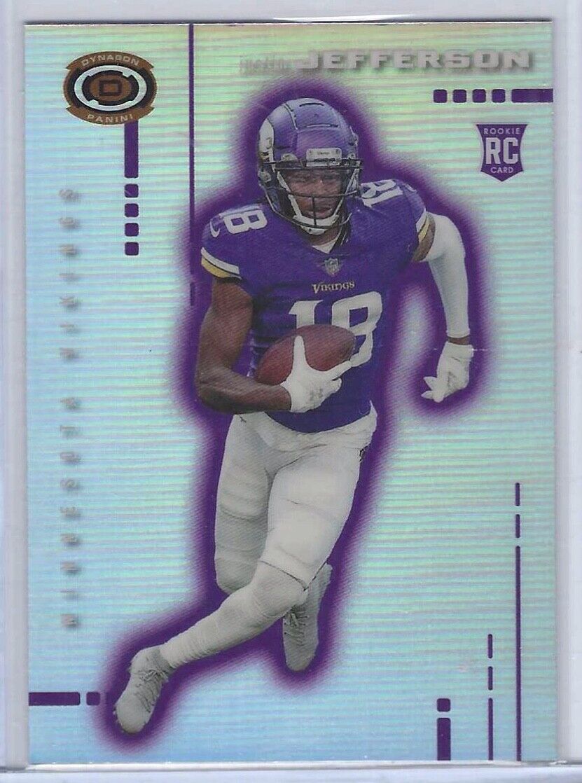 JUSTIN JEFFERSON 2020 PANINI CHRONICLES DYNAGON SILVER PRIZM RC #D-9
