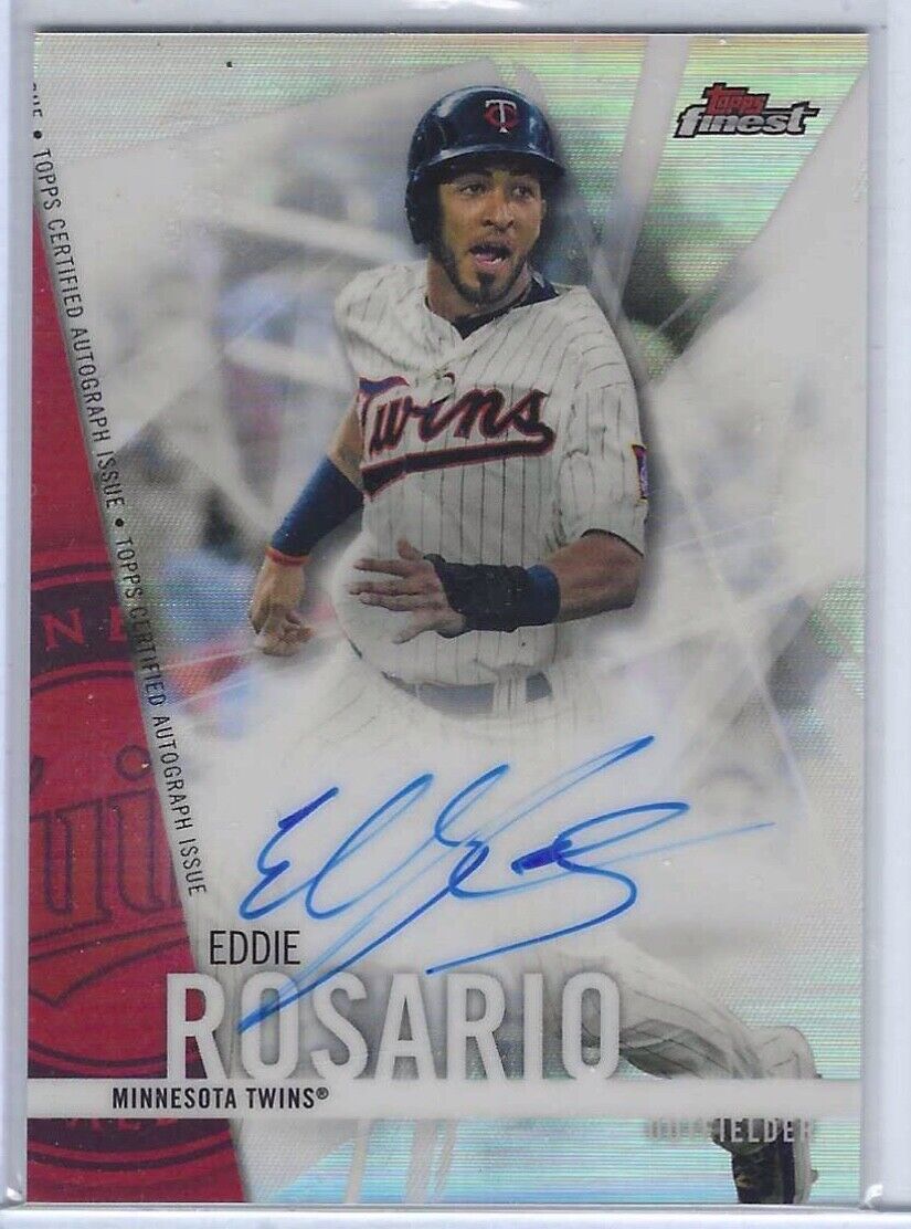 EDDIE ROSARIO 2017 TOPPS FINEST BASEBALL REFRACTOR ON CARD AUTO #FA-ER