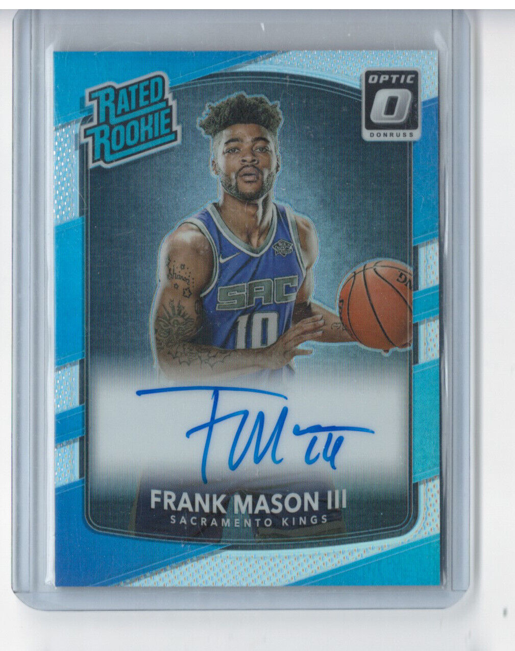 FRANK MASON III 2017-18 DONRUSS OPTIC ROOKIE HOLO ON CARD AUTO RC #167