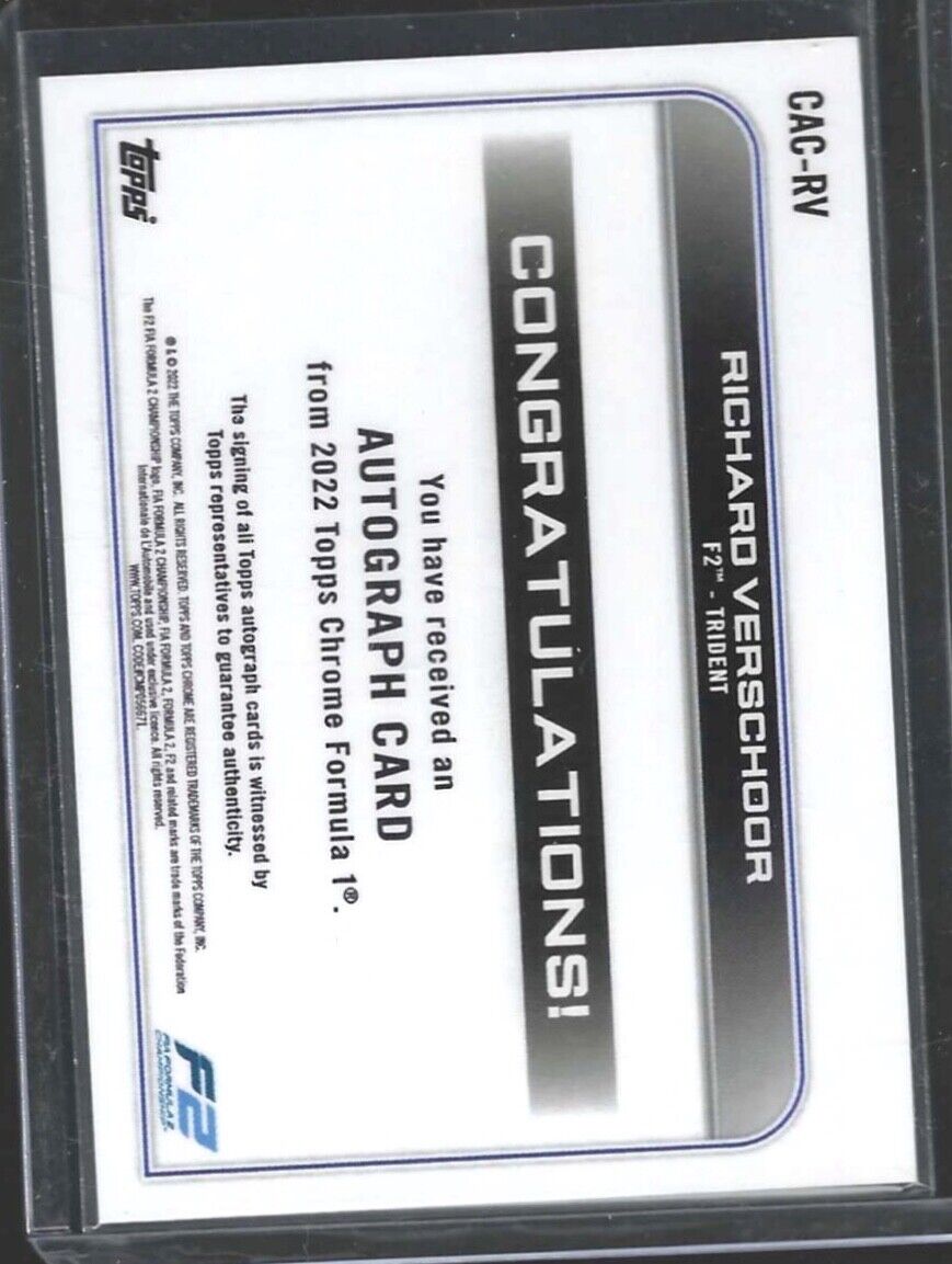RICHARD VERSCHOOR 2022 TOPPS CHROME F1 PORTRAIT REFRACTOR AUTO #CAC-RV