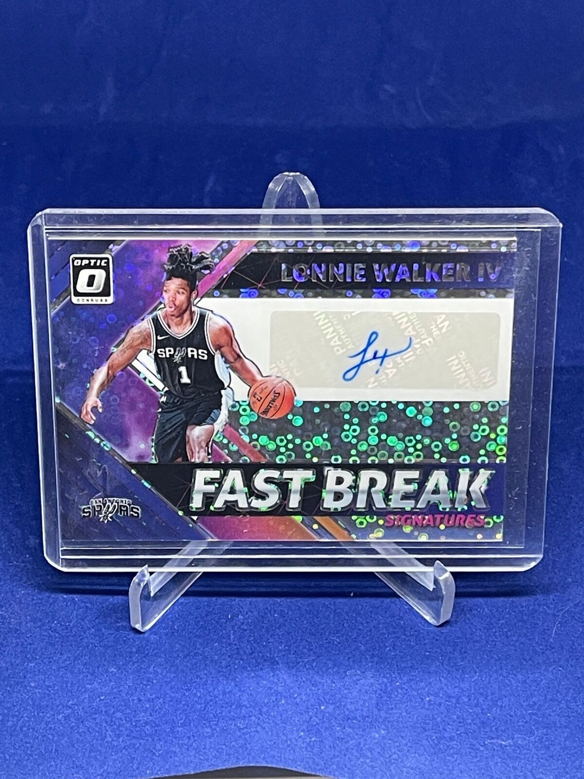 LONNIE WALKER IV 2018-19 PANINI DONRUSS OPTIC FAST BREAK SIGNATURE AUTO PRIZM