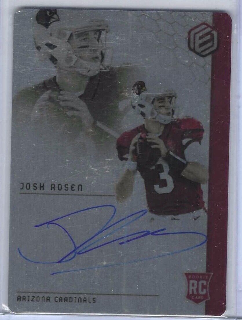 JOSH ROSEN 2018 PANINI ELEMENTS METAL ON CARD AUTO RC #D 08/99