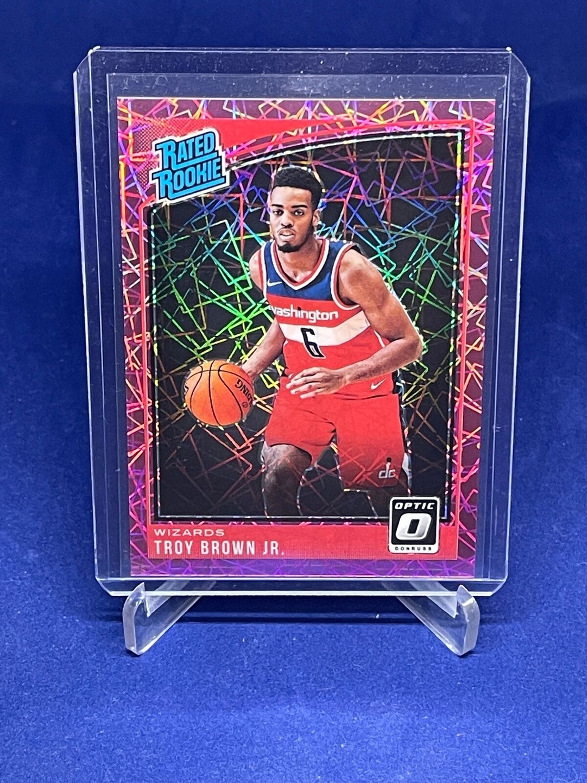 TROY BROWN JR 2018-19 DONRUSS OPTIC RATED ROOKIE PINK VELOCITY HOLO RC #D 22/79