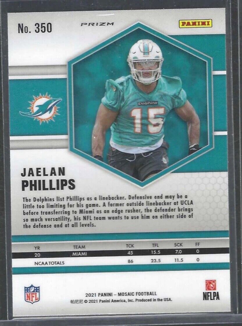 JAELAN PHILLIPS 2021 PANINI MOSAIC HONEYCOMB PRIZM SSP CASE HIT ROOKIE RC #350