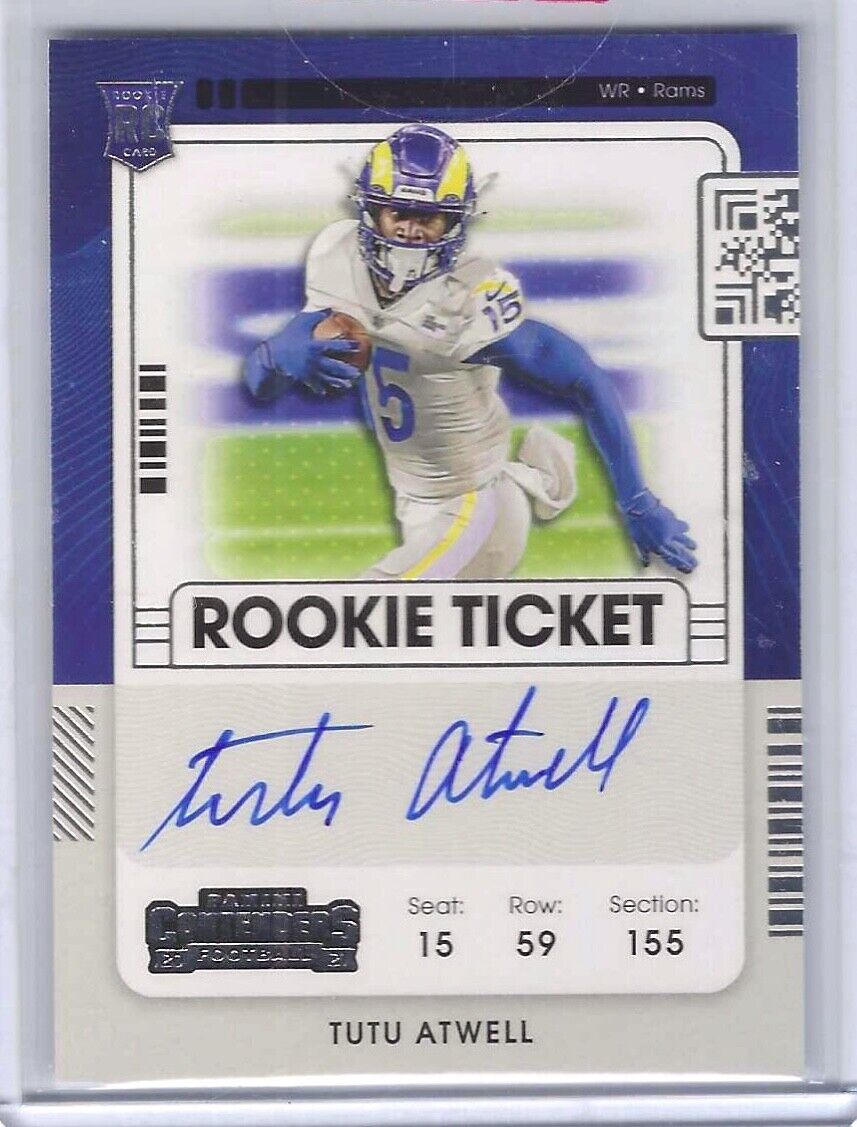 TUTU ATWELL 2021 PANINI CONTENDERS ROOKIE TICKET ON CARD AUTO RC #119