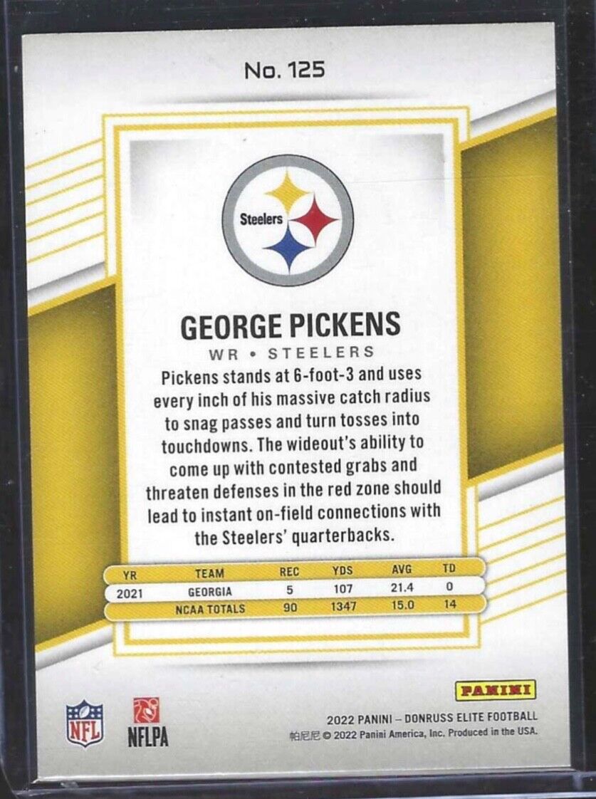 GEORGE PICKENS 2022 PANINI DONRUSS ELITE SILVER TRUE ROOKIE RC #D 562/999