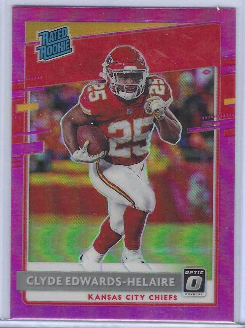 CLYDE EDWARDS-HELAIRE 2020 DONRUSS OPTIC PINK HOLO RATED ROOKIE RC #171