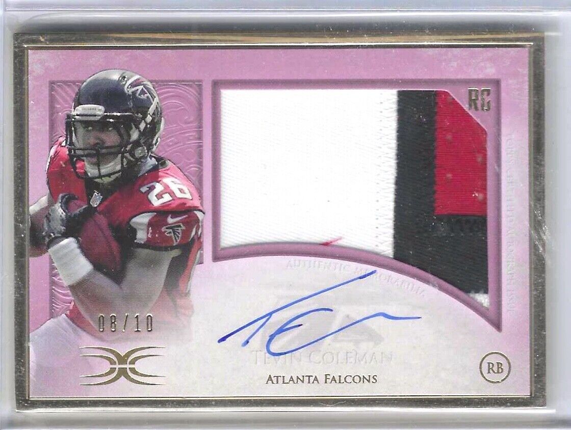 TEVIN COLEMAN 2015 TOPPS DEFINITIVE FRAMED GOLD JUMBO PATCH AUTO RC #D 08/10