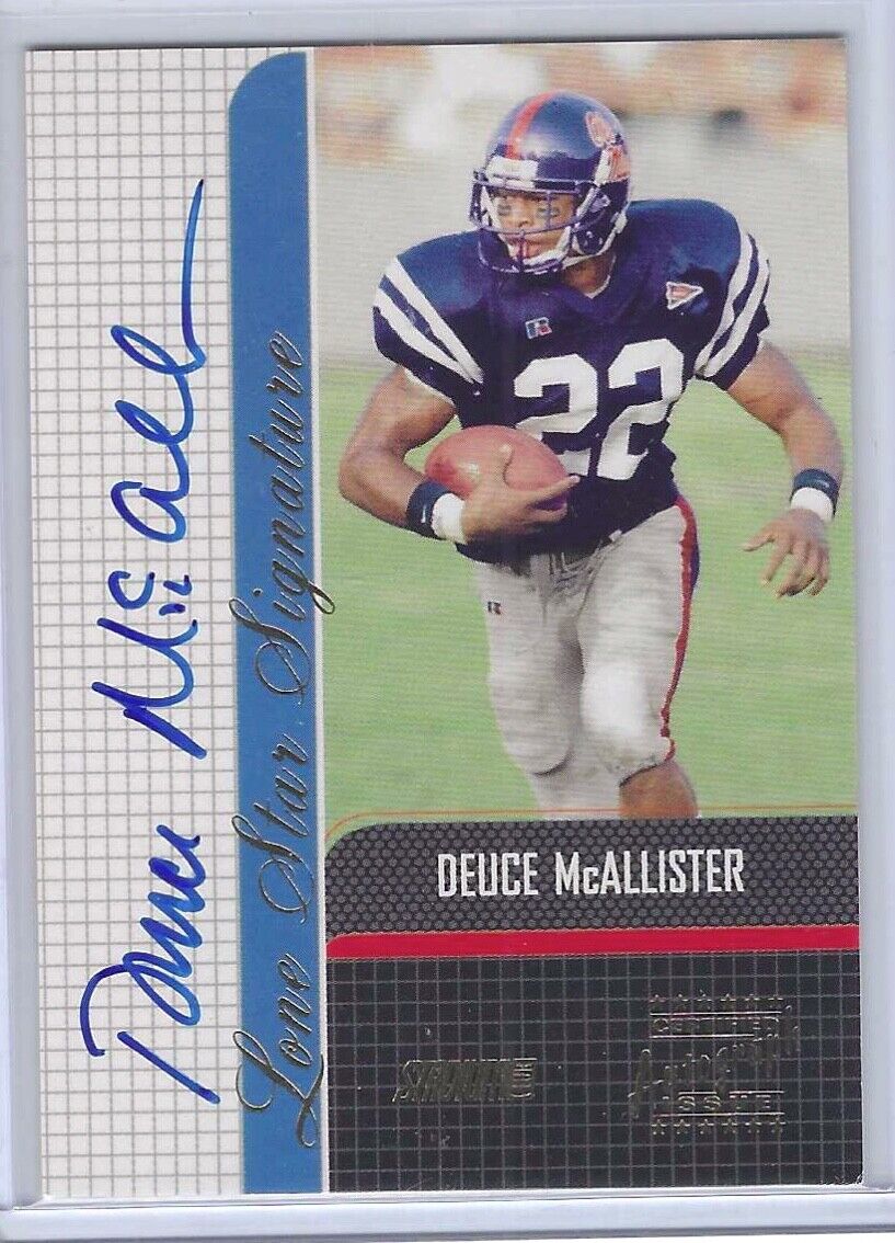 DEUCE MCALLISTER 2001 TOPPS STADIUM CLUB LONE STAR SIGNATURES ROOKIE AUTO RC