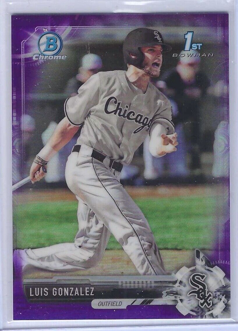 LUIS GONZALEZ 2017 BOWMAN CHROME PURPLE REFRACTOR 1ST BOWMAN PROSPECT #D 043/250