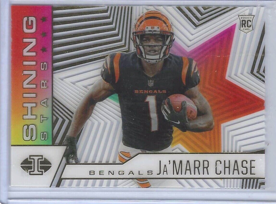 JA'MARR CHASE 2021 PANINI ILLUSIONS SHINING STARS ACETATE RC #SS-17
