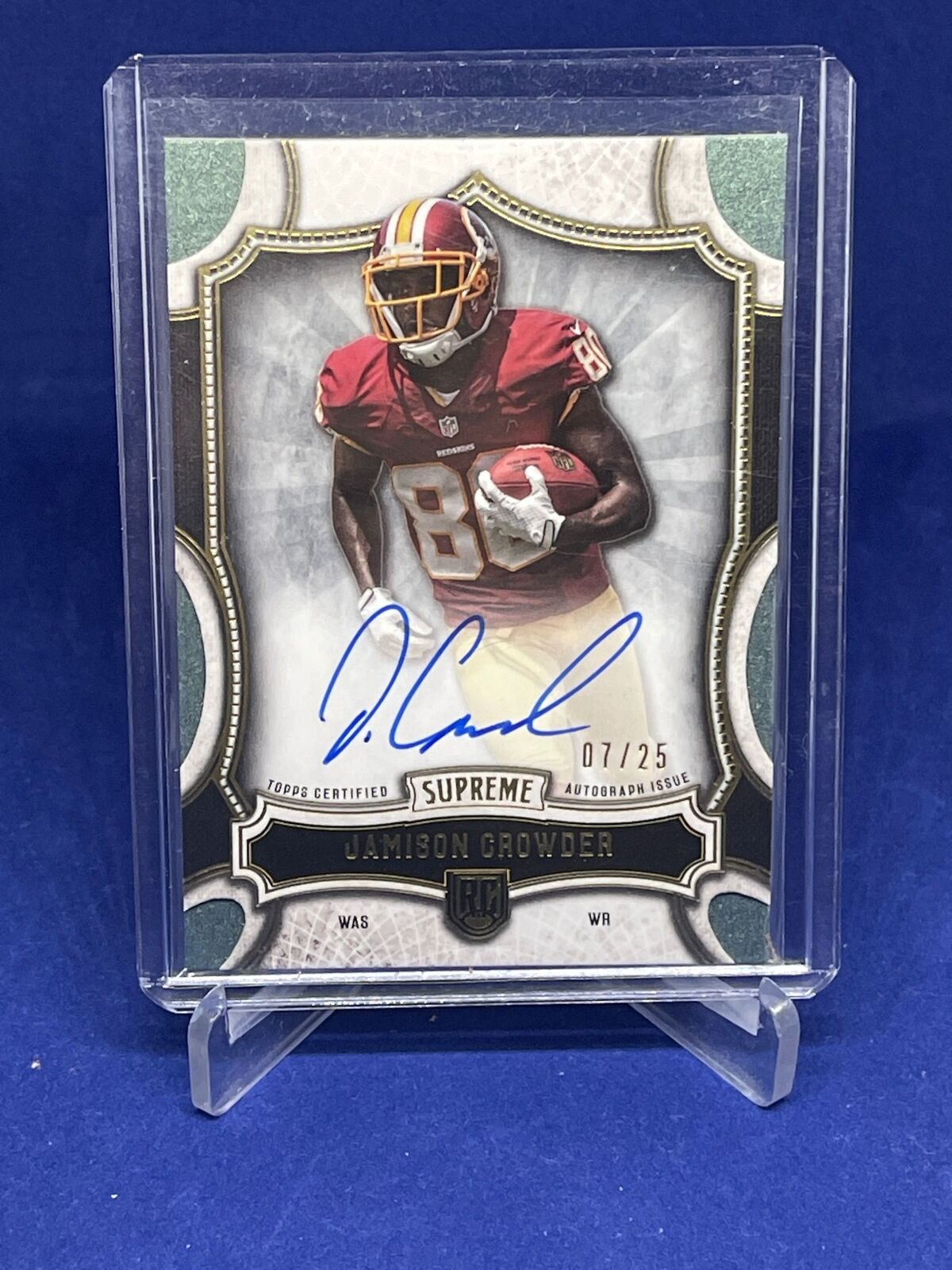 JAMISON CROWDER 2015 TOPPS SUPREME ON CARD ROOKIE AUTO RC #D 7/25
