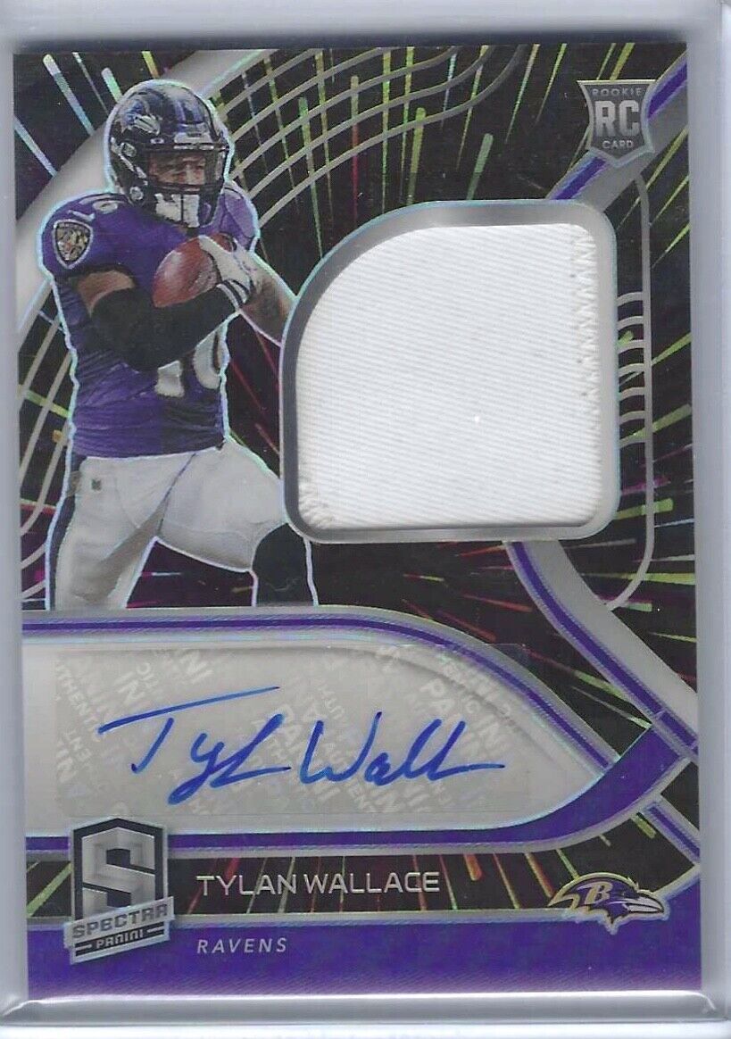 TYLAN WALLACE 2021 PANINI SPECTRA RPA HYPER PRIZM ROOKIE PATCH AUTO RC #D 06/75