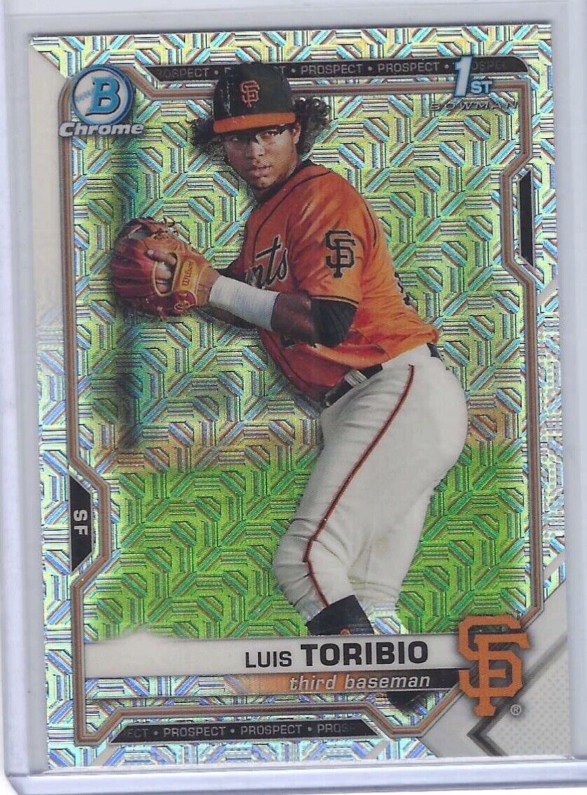 LUIS TORIBIO 2021 BOWMAN CHROME SILVER MOJO MEGA REFRACTOR 1ST BOWMAN #BCP-228