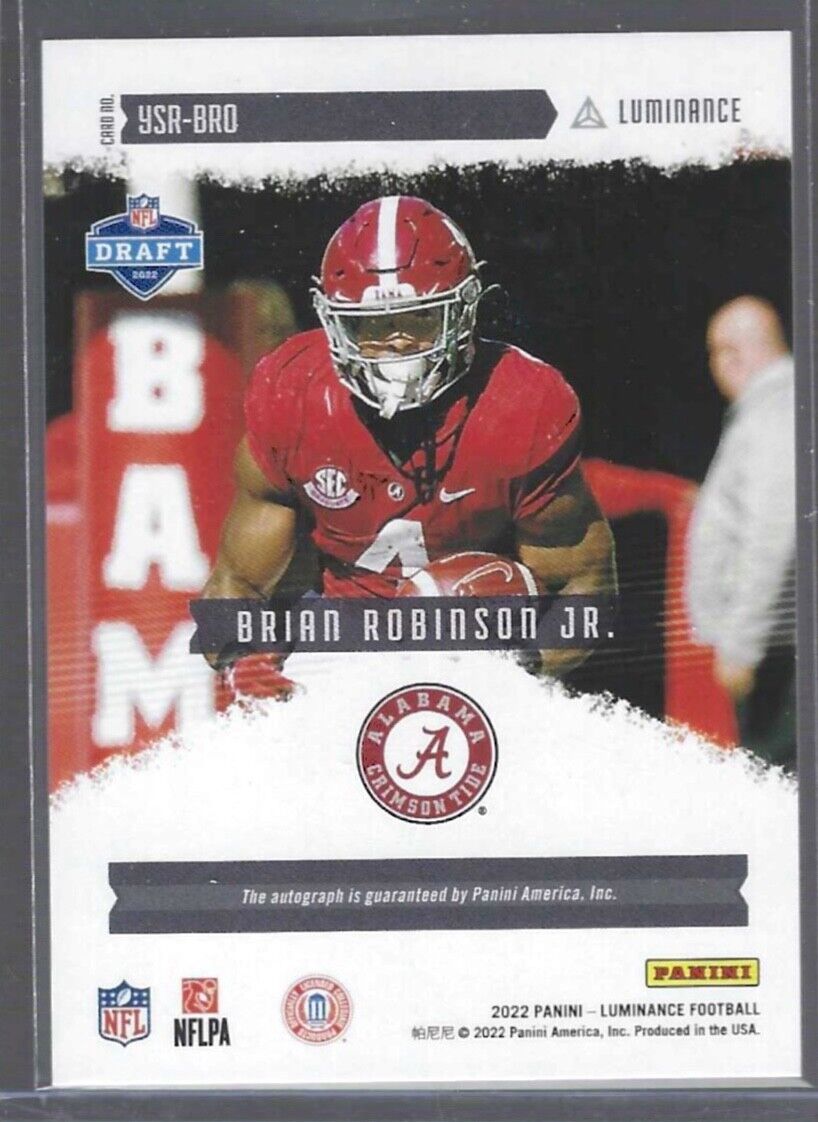 BRIAN ROBINSON JR 2022 PANINI LUMINANCE YEAR ONE ROOKIE AUTO RC #YSR-BRO