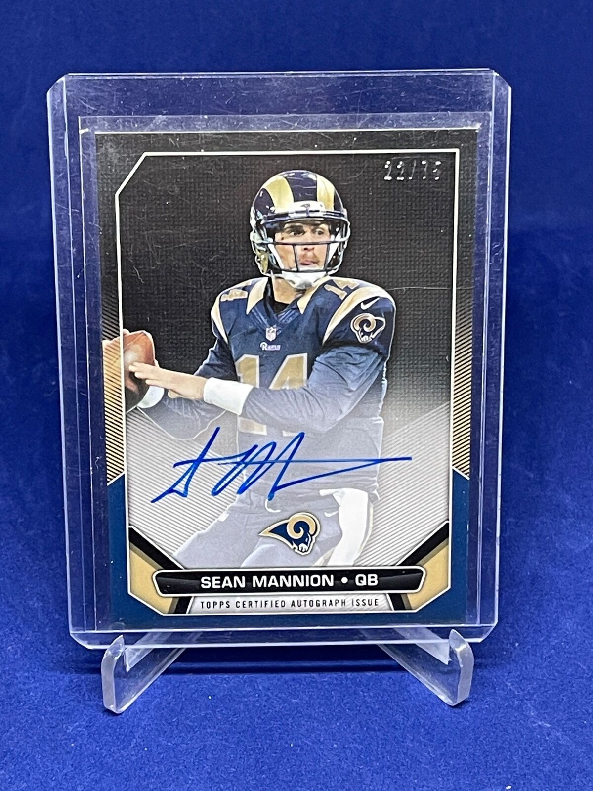SEAN MANNION 2015 TOPPS ROOKIE PREMIERE PHOTO SHOOT ON CARD AUTO RC #D 22/75