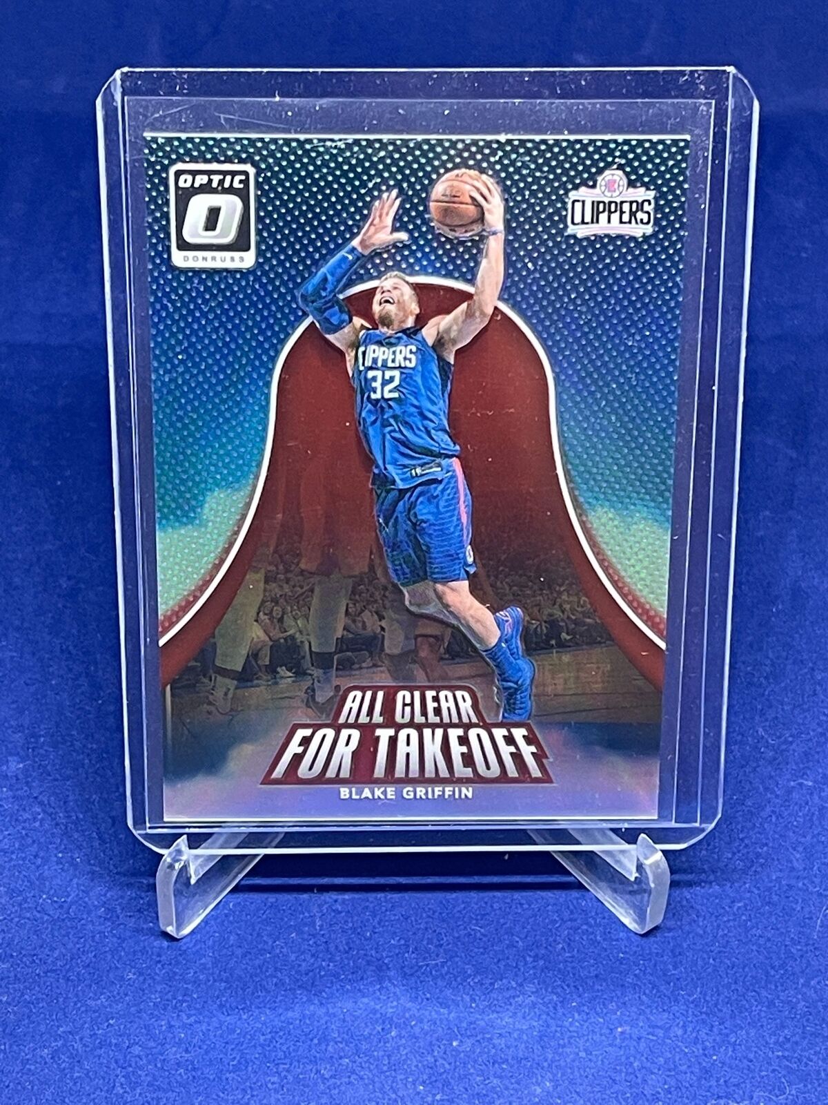BLAKE GRIFFIN 2017-18 PANINI DONRUSS OPTIC ALL CLEAR TAKEOFF BLUE HOLO #D 22/99