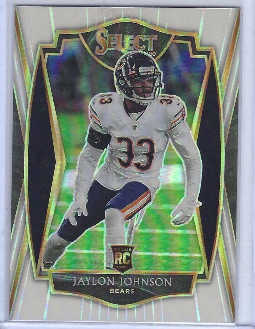 JAYLON JOHNSON 2020 PANINI SELECT PREMIER LEVEL WHITE PRIZM RC #D 19/35