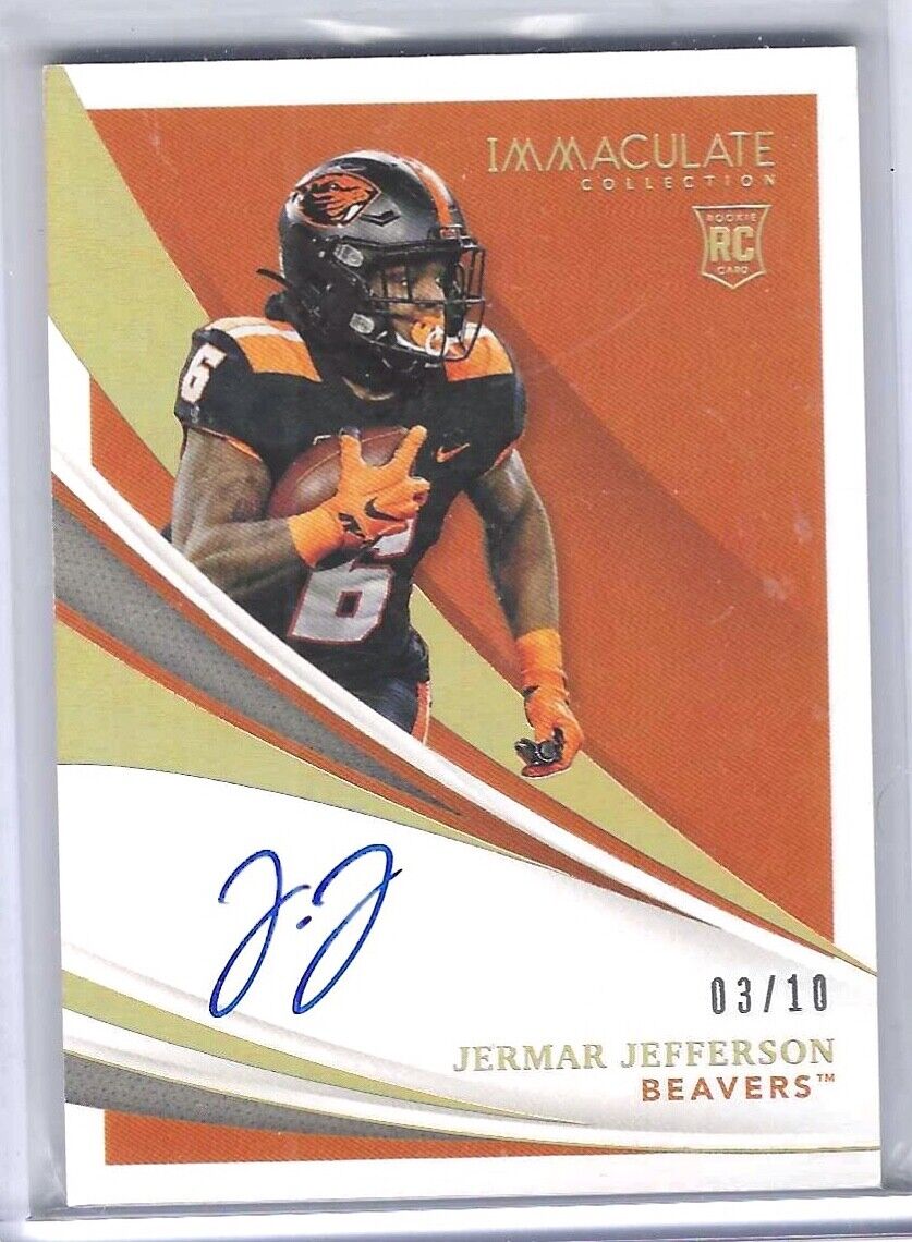 JERMAR JEFFERSON 2021 PANINI IMMACULATE GOLD ROOKIE AUTO RC #D 03/10