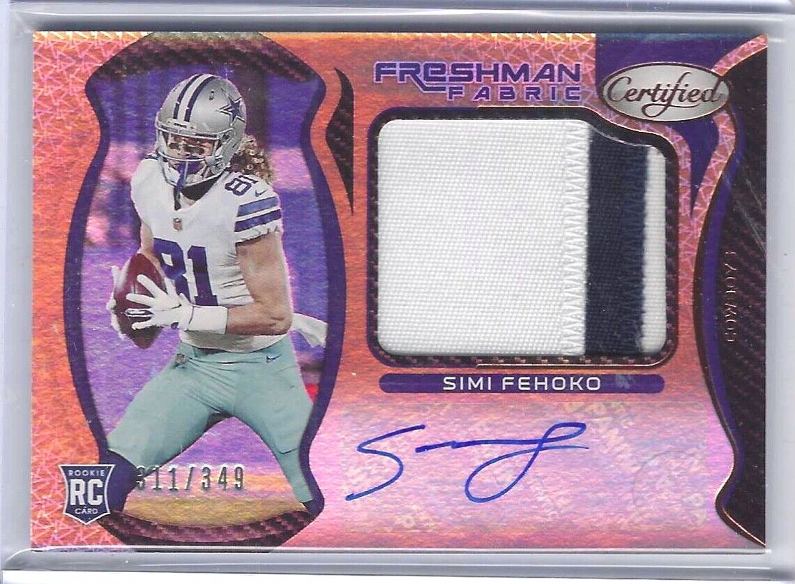 SIMI FEHOKO 2021 PANINI CERTIFIED BRONZE RPA ROOKIE PATCH AUTO RC #D 311/349