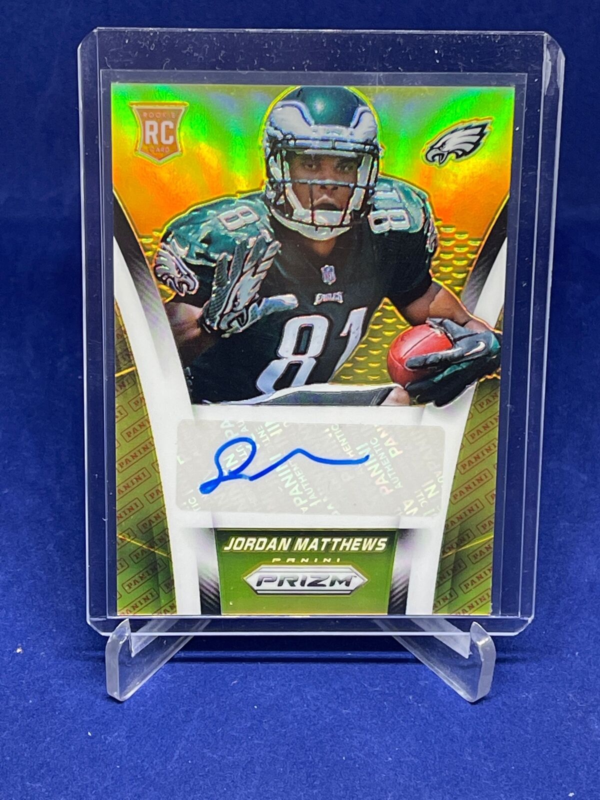 JORDAN MATTHEWS 2014 PANINI PRIZM AUTO LOGO PRIZM ROOKIE RC #D 40/50