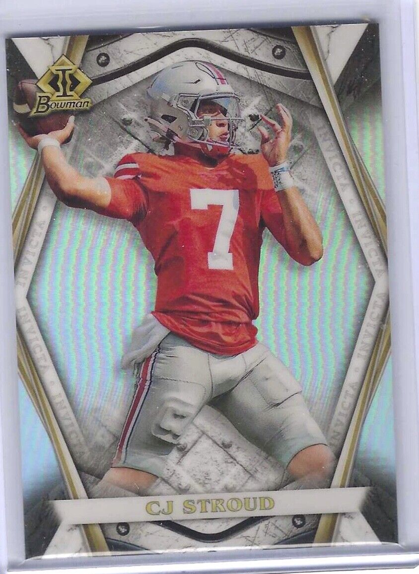 CJ STROUD 2022 TOPPS BOWMAN UNIVERSITY INVICTA REFRACTOR ROOKIE RC #BI-2