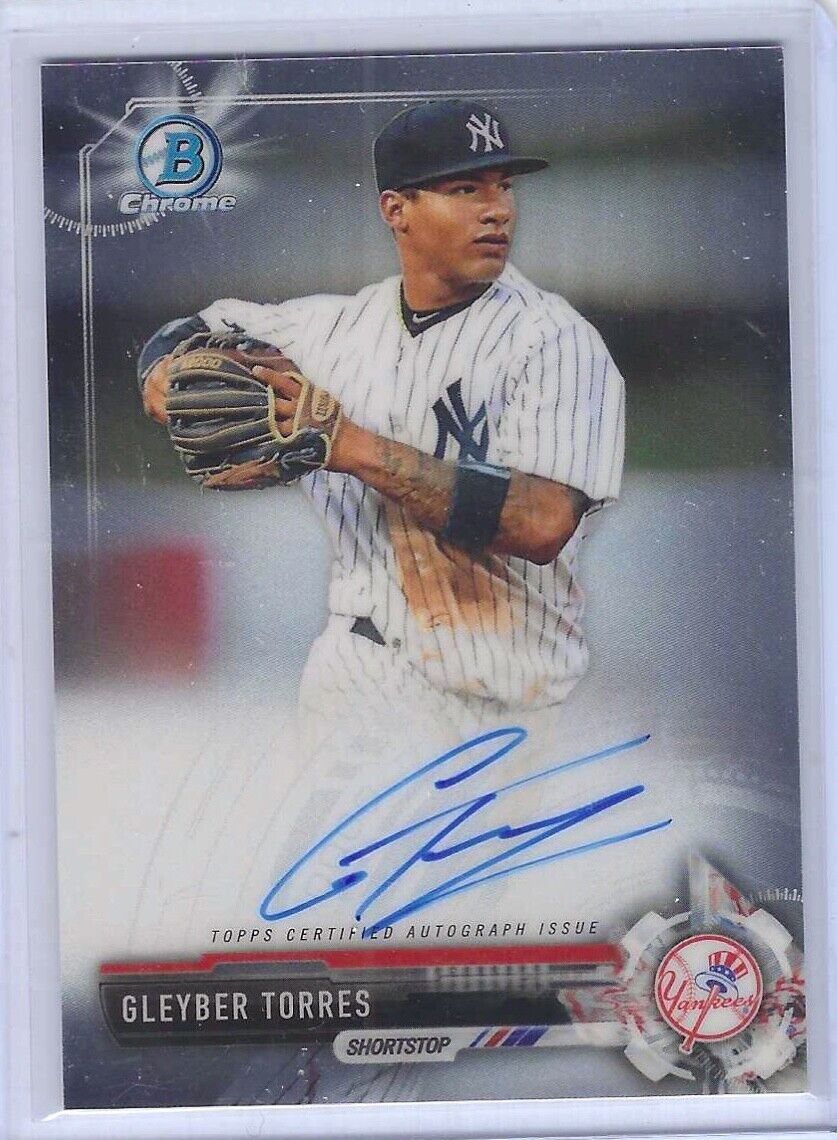 GLEYBER TORRES 2017 BOWMAN CHROME PROSPECT ON CARD AUTO #CPA-GT