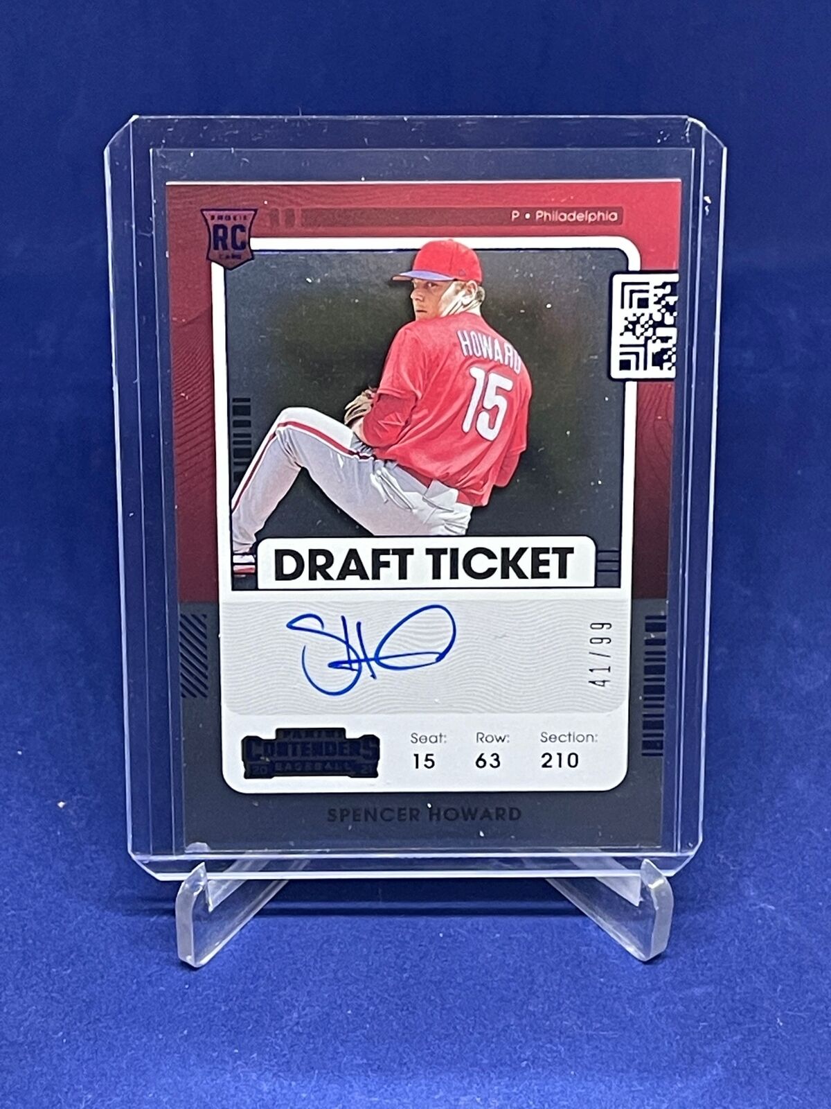 SPENCER HOWARD 2021 PANINI CONTENDERS DRAFT TICKET AUTO RC #D 41/99