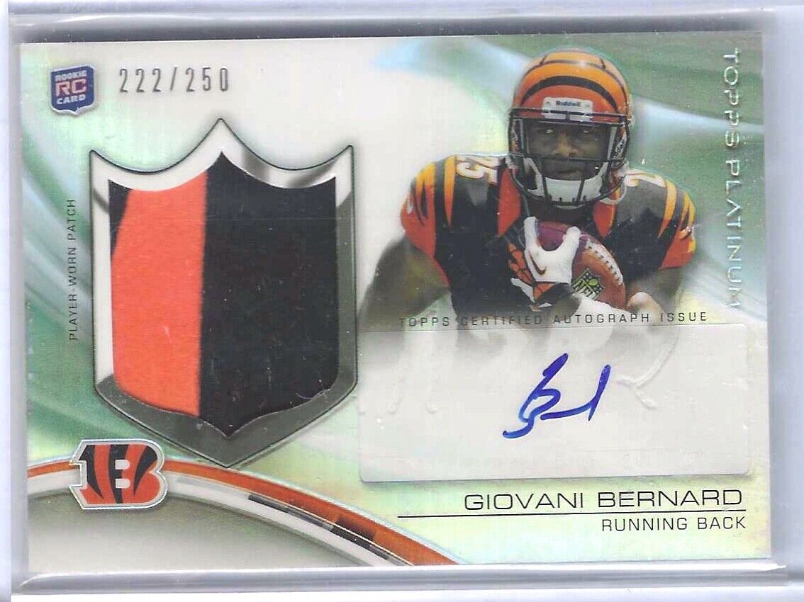 GIOVANI BERNARD 2013 TOPPS PLATINUM RPA REFRACTOR PATCH AUTO RC #D /250